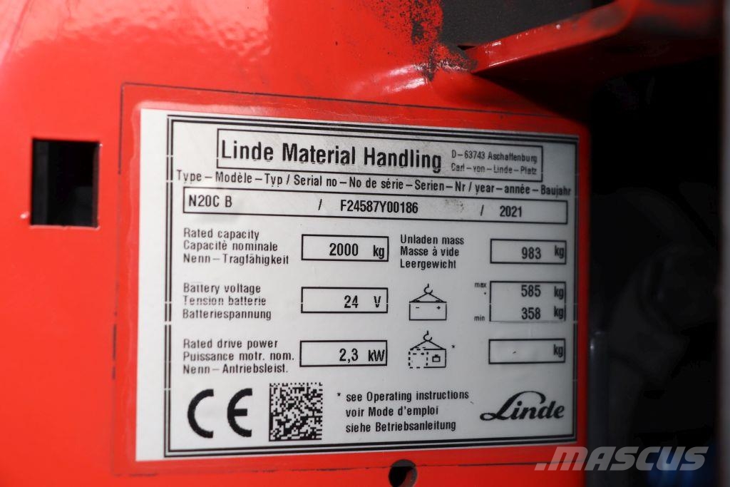 Linde N20CB Περονοφόρο ανυψωτικό συλλογής παραγγελιών μικρού ύψους