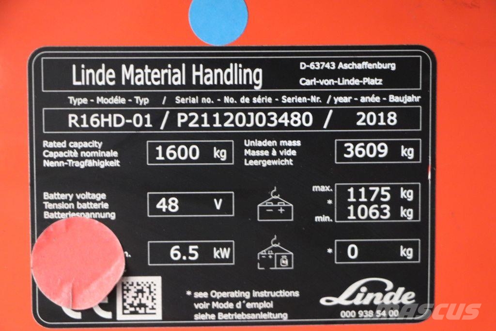 Linde R16HD-01 Viličari sa pomičnim stupom