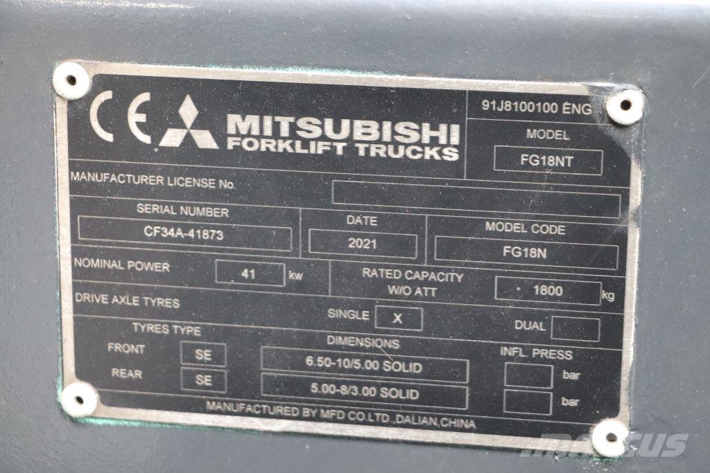 Mitsubishi FG18NT LPG forklifts