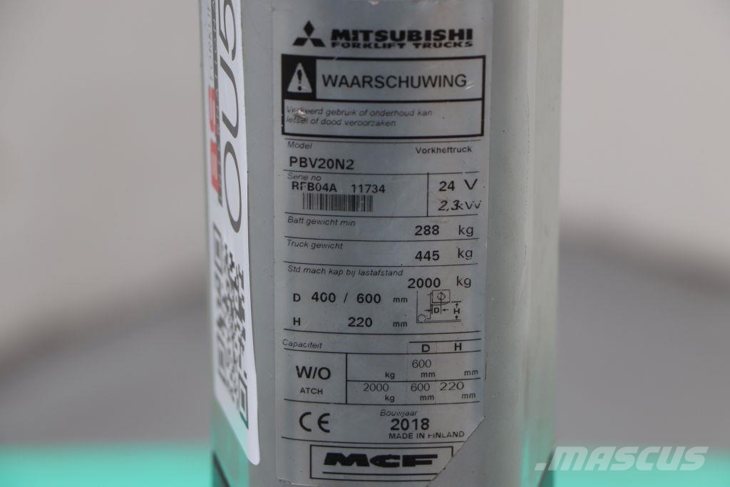 Mitsubishi PBV20N2 Штабелери