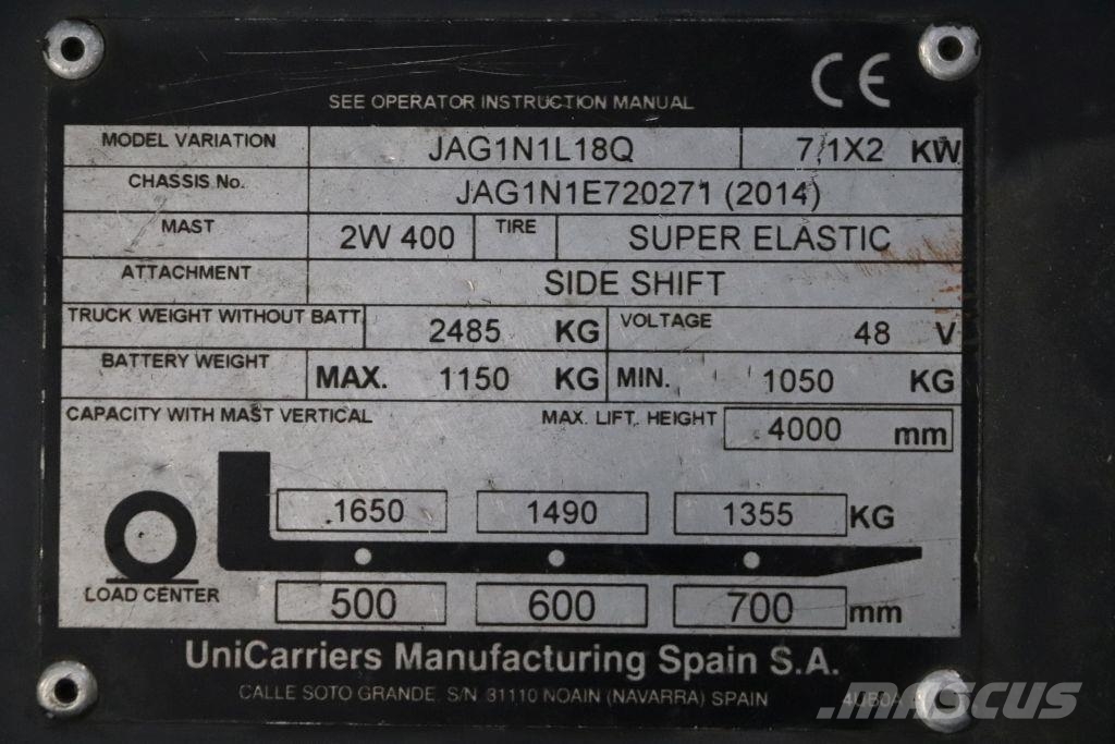 Nissan JAG1N1L18Q Elektromos targoncák