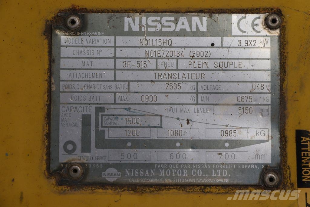 Nissan N01L15HQ Elektromos targoncák