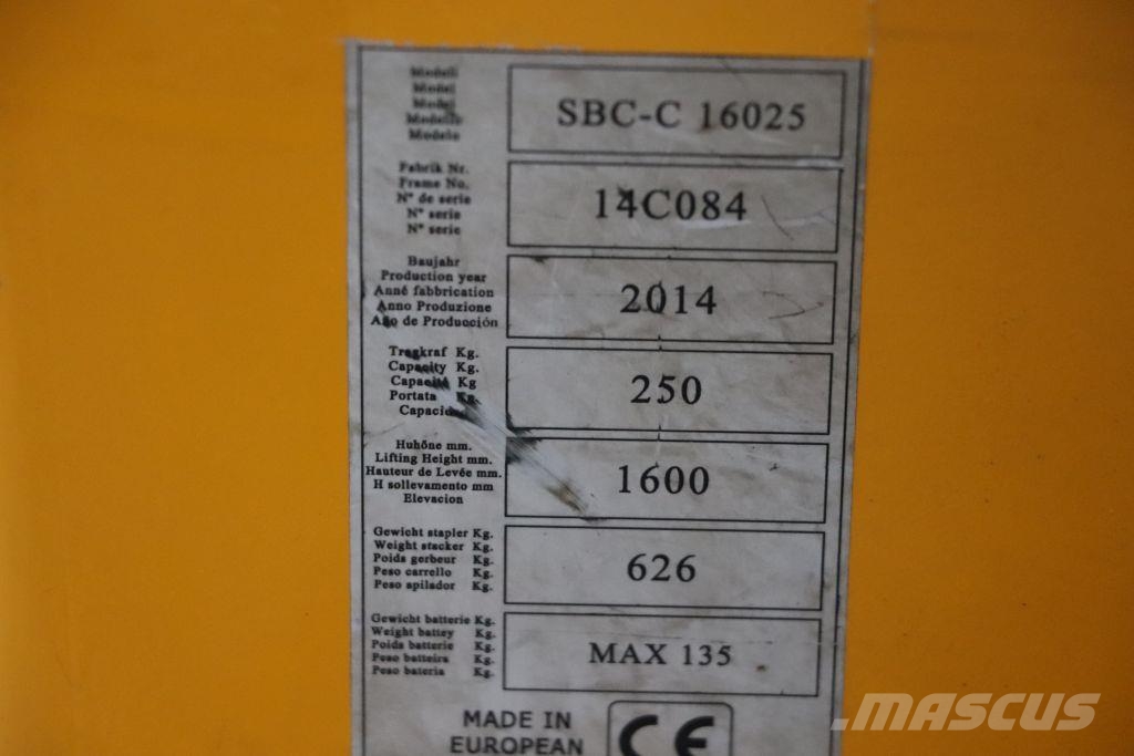  Robur SBC-C 16025 Ručně vedené vysokozdvižné vozíky