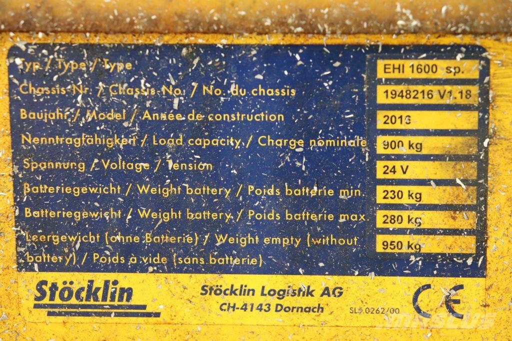 Stocklin EHI 1600 sp. Pedestrian stackers