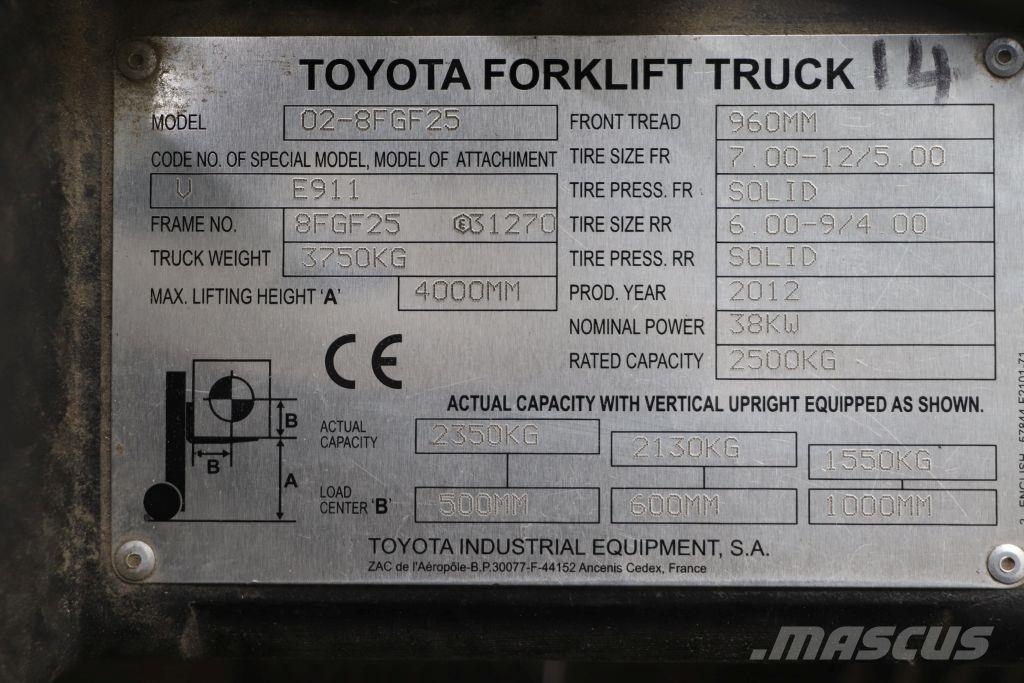Toyota 02-8FGF25 Carrelli elevatori GPL