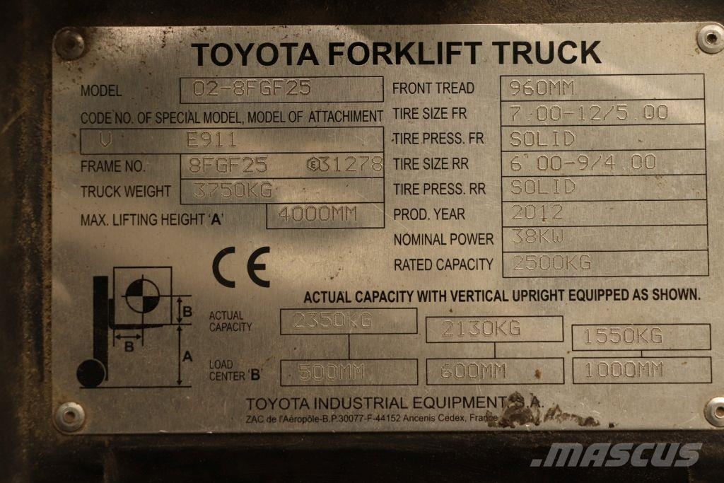 Toyota 02-8FGF25 Stivuitor GPL