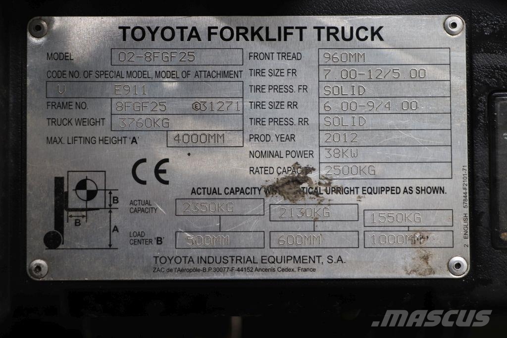 Toyota 02-8FGF25 Gaasitõstukid