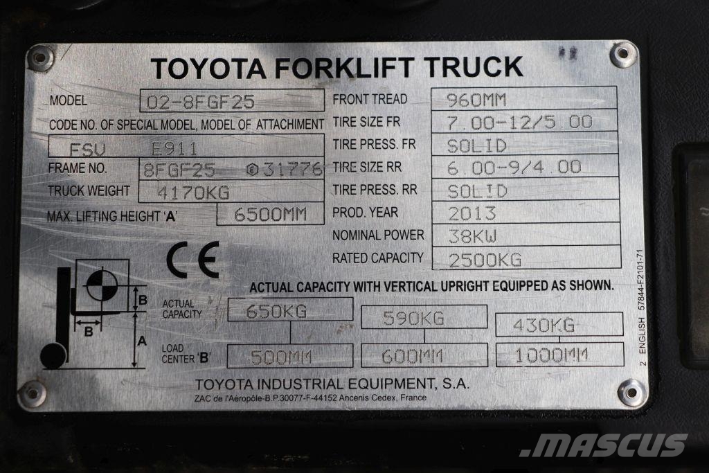 Toyota 02-8FGF25 Propan trucker