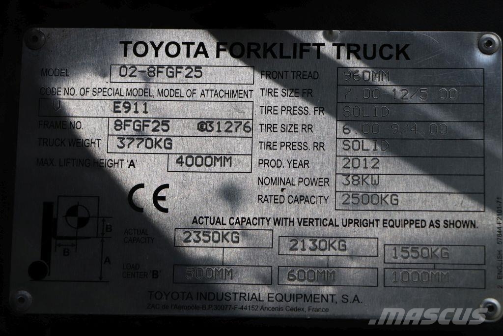 Toyota 02-8FGF25 LPG heftrucks