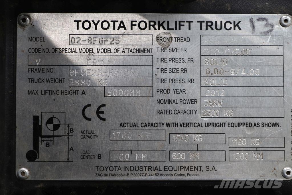 Toyota 02-8FGF25 Propan trucker
