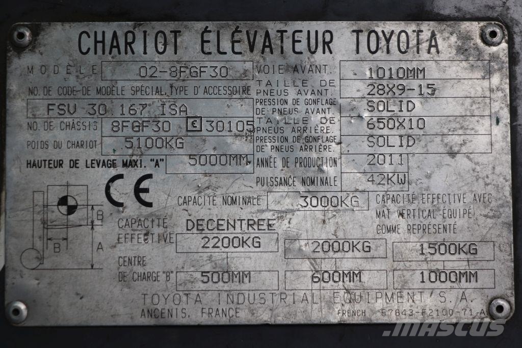 Toyota 02-8FGF30 Empilhadores a gás