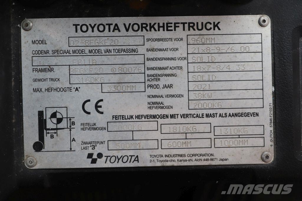 Toyota 02-8FGKF20 Plinski viljuškari