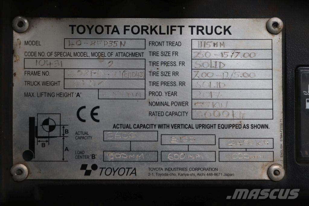 Toyota 40-8FD35N Dizel forkliftler