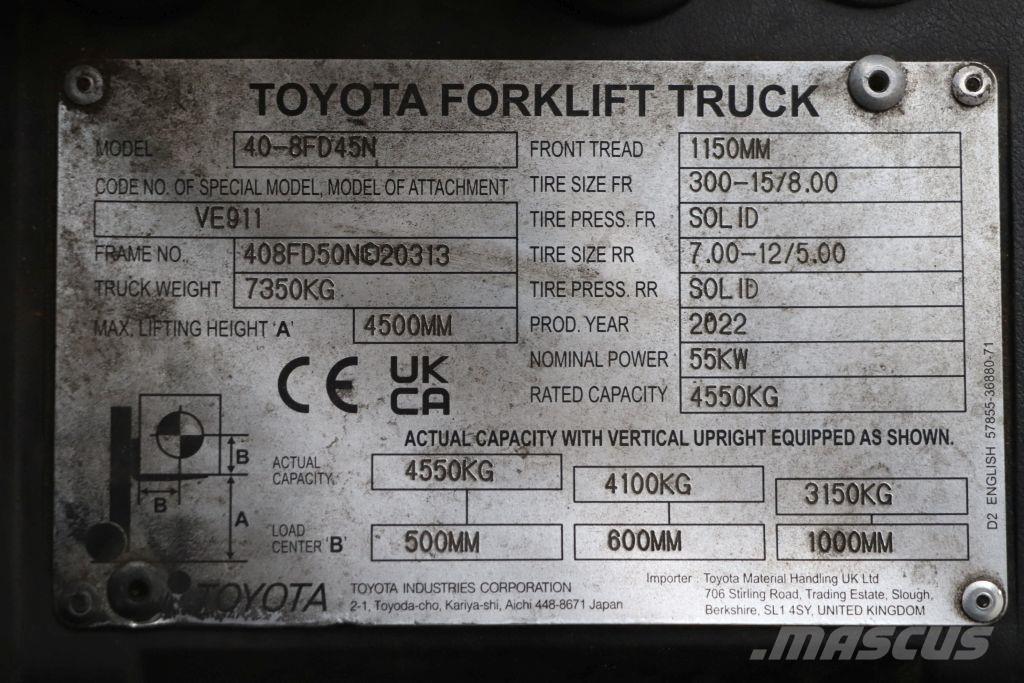 Toyota 40-8FD45N Dizelski viličarji