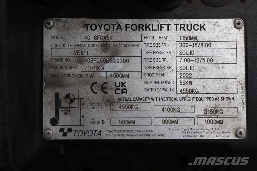 Toyota 40-8FD45N Dīzeļa autoiekrāvēji