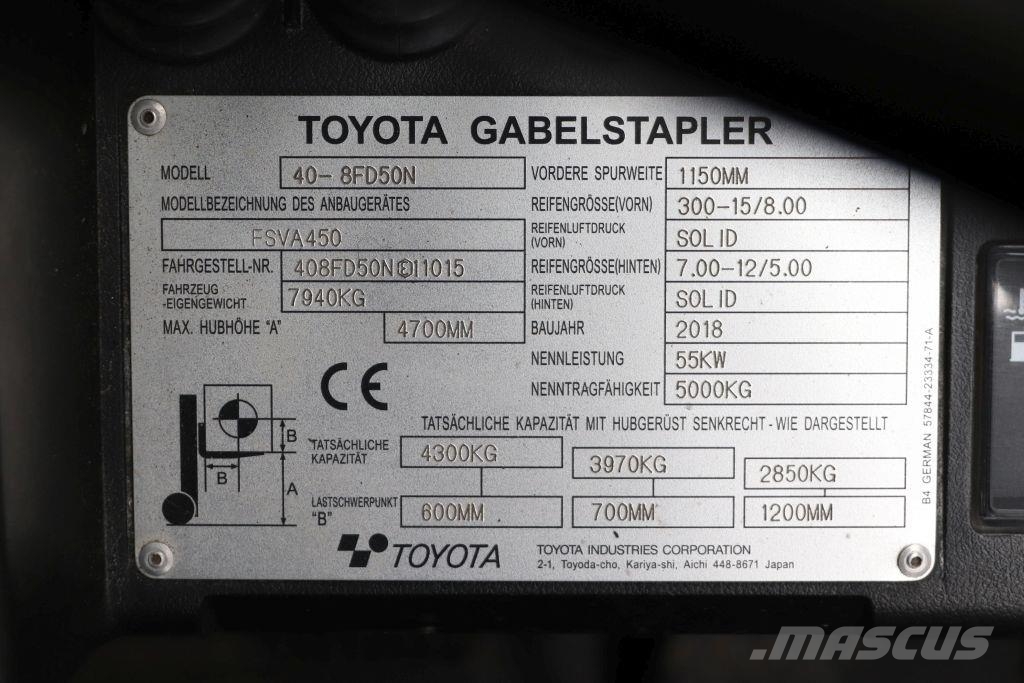 Toyota 40-8FD50N Dīzeļa autoiekrāvēji