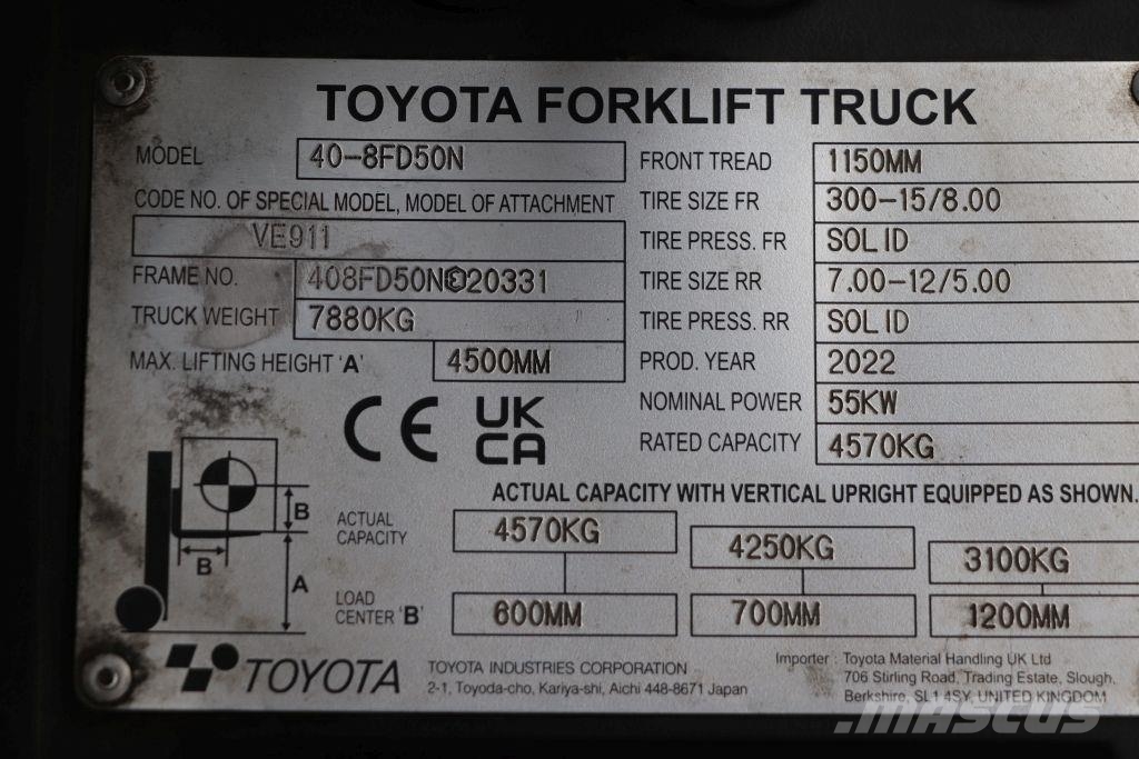 Toyota 40-8FD50N Diesel forklifts