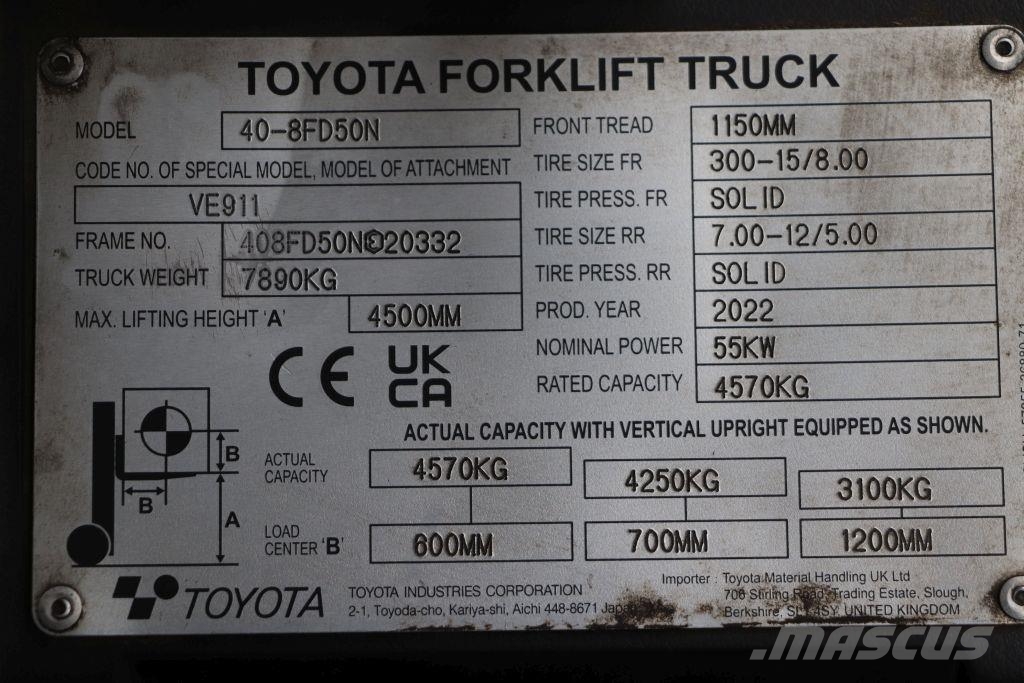 Toyota 40-8FD50N Diesel forklifts