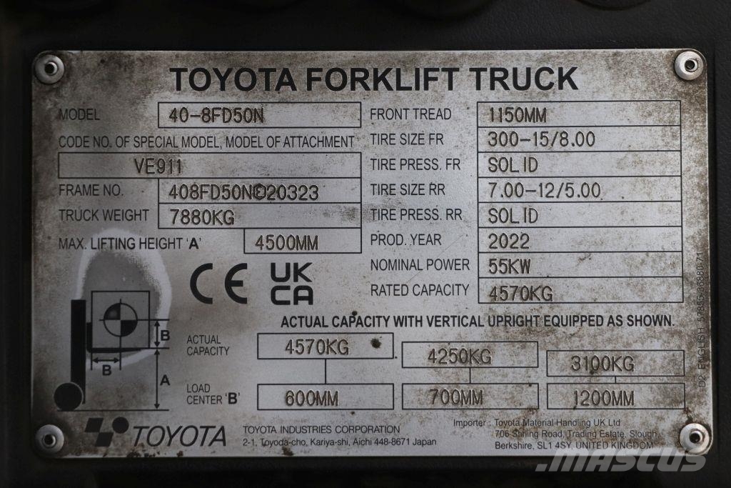 Toyota 40-8FD50N Dyzeliniai krautuvai