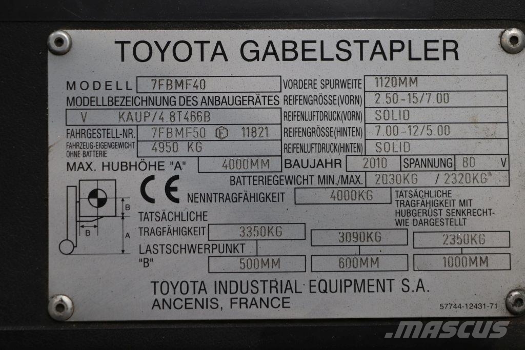 Toyota 7FBMF40 Električni viličarji