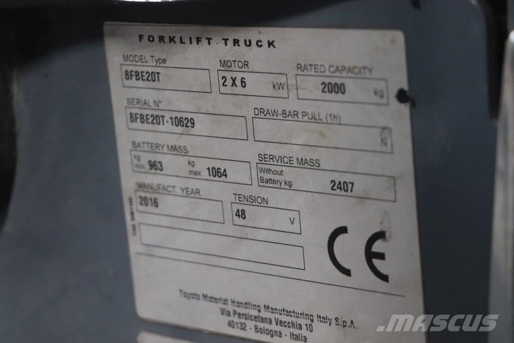 Toyota 8FBE20T Electric forklifts