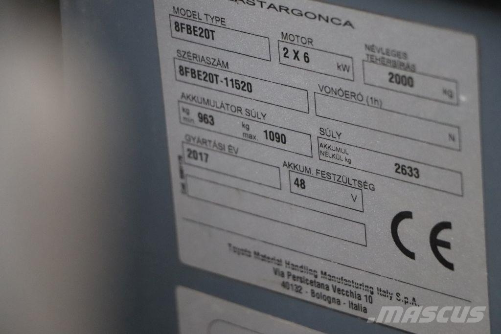 Toyota 8FBE20T Ηλεκτρικά περονοφόρα ανυψωτικά κλαρκ