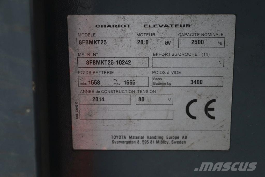 Toyota 8FBMKT25 Elektriniai šakiniai krautuvai