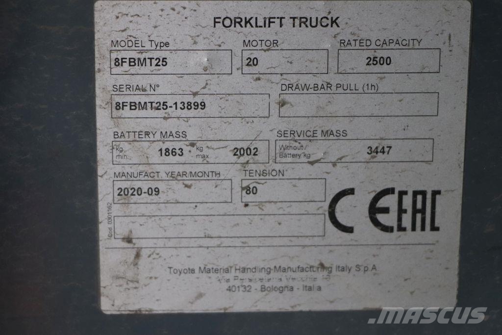 Toyota 8FBMT25 Електрически вилични кари-повдигачи