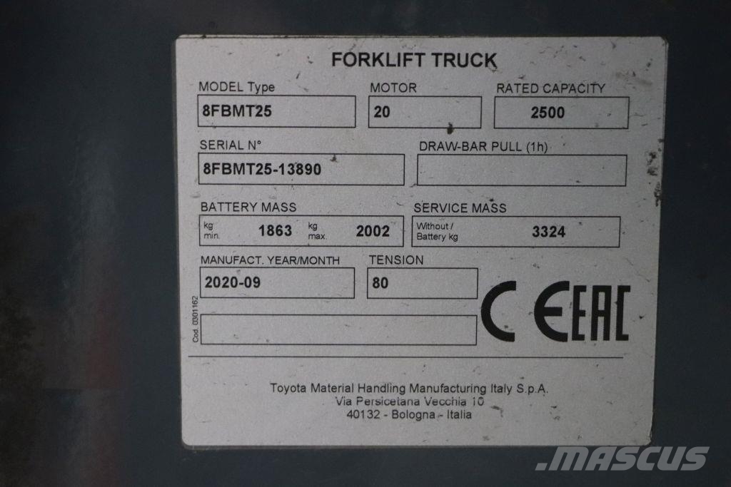 Toyota 8FBMT25 Електрически вилични кари-повдигачи