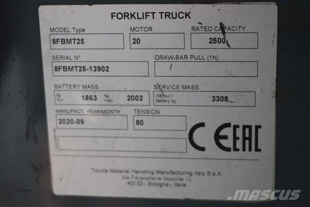 Toyota 8FBMT25 Електрически вилични кари-повдигачи