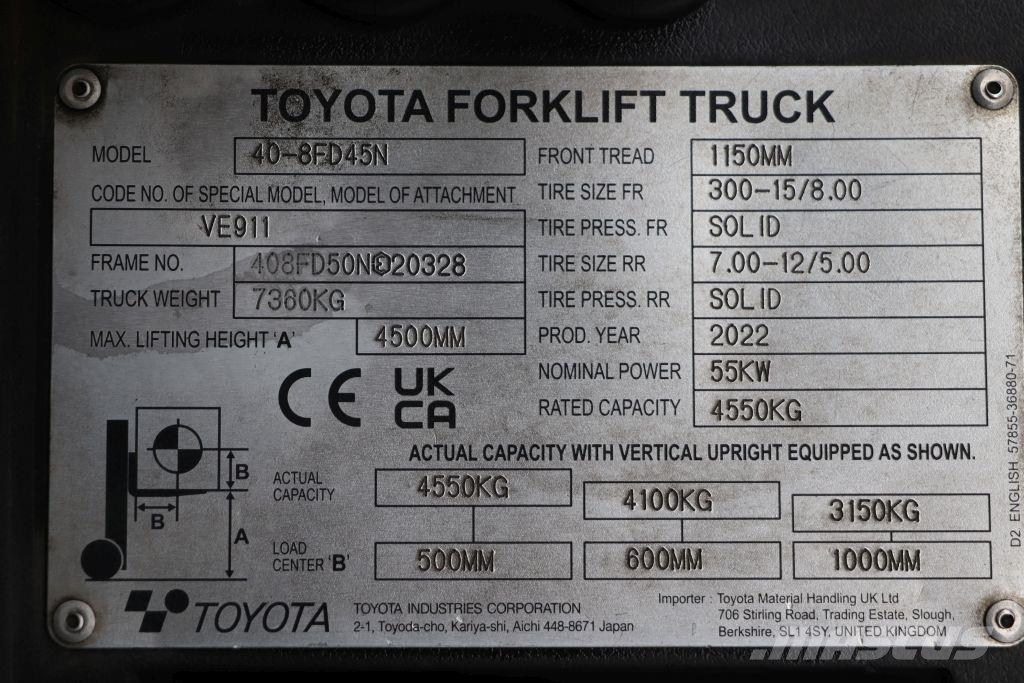 Toyota 8FD45N Diesel forklifts