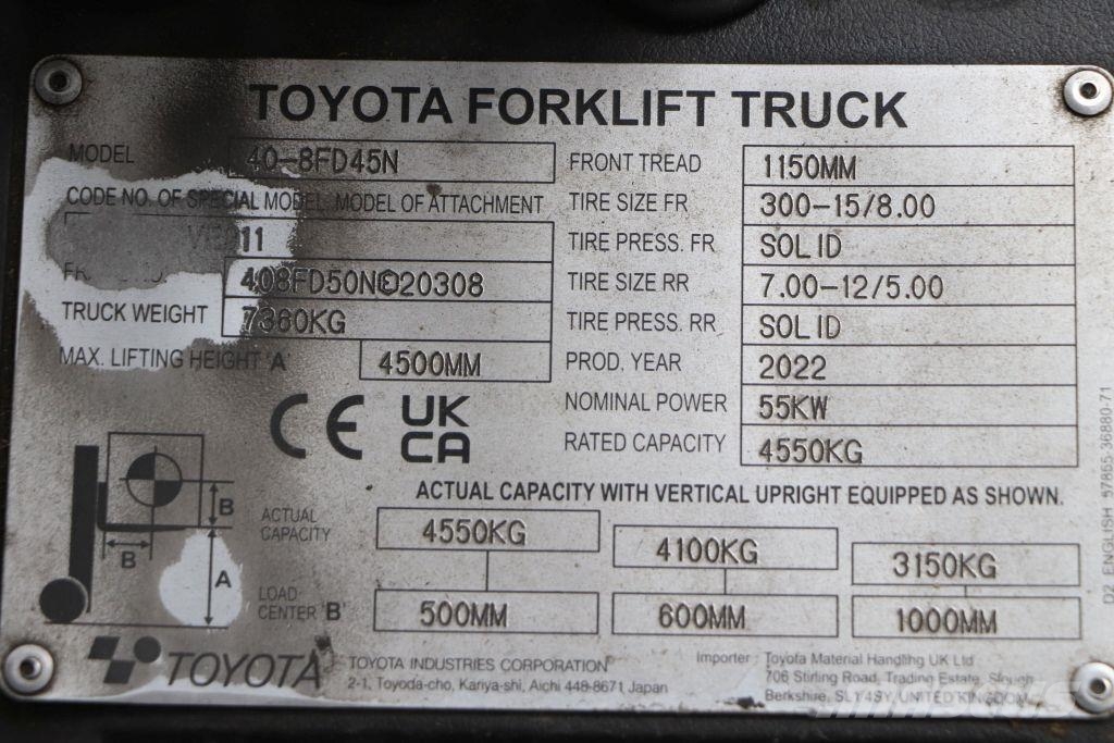 Toyota 8FD45N Dyzeliniai krautuvai