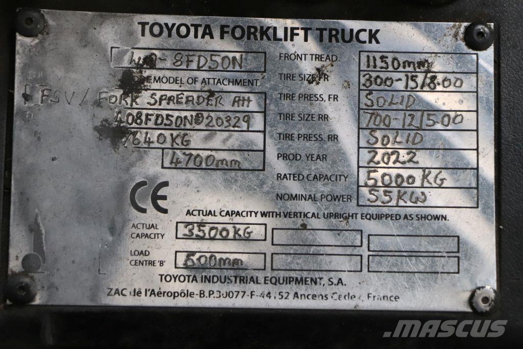 Toyota 8FD50N 디젤 지게차