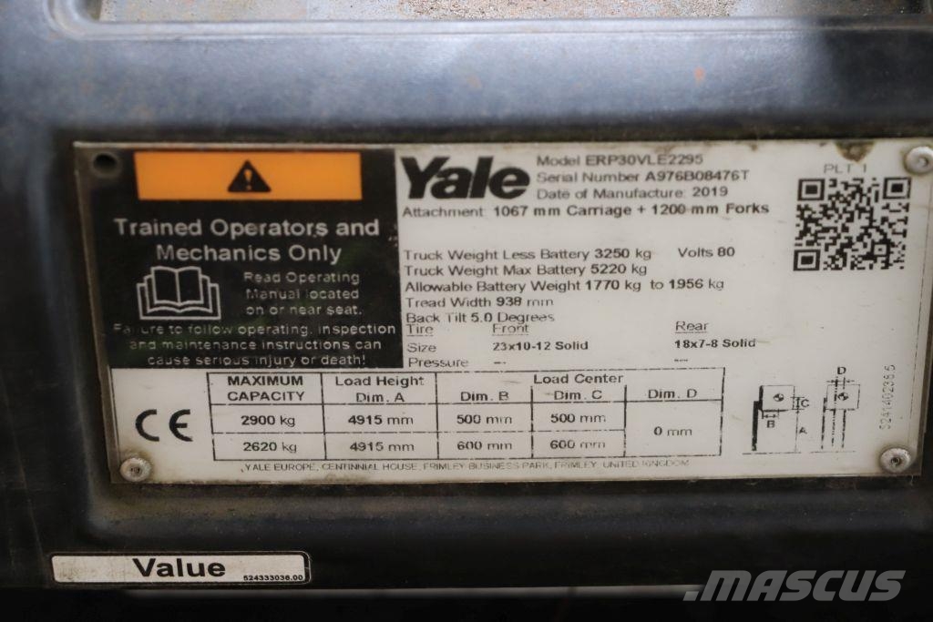 Yale ERP30VL 전동 지게차