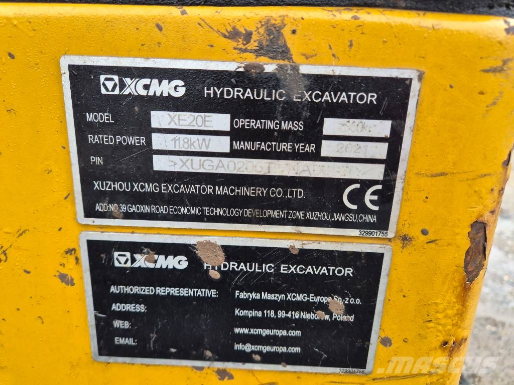 XCMG XE 20 E Mini rýpadlá < 7t