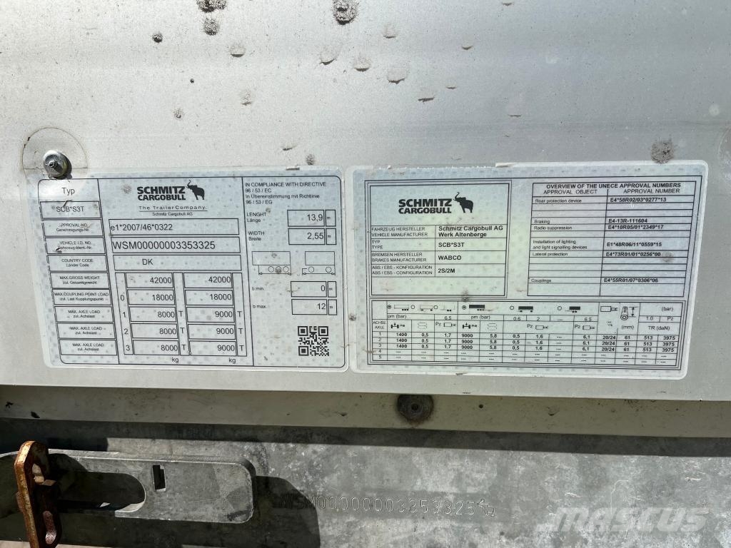 Schmitz Cargobull Trailer Curtainsider Lifting + Sliding Roof Straig 커튼사이더 세미 트레일러