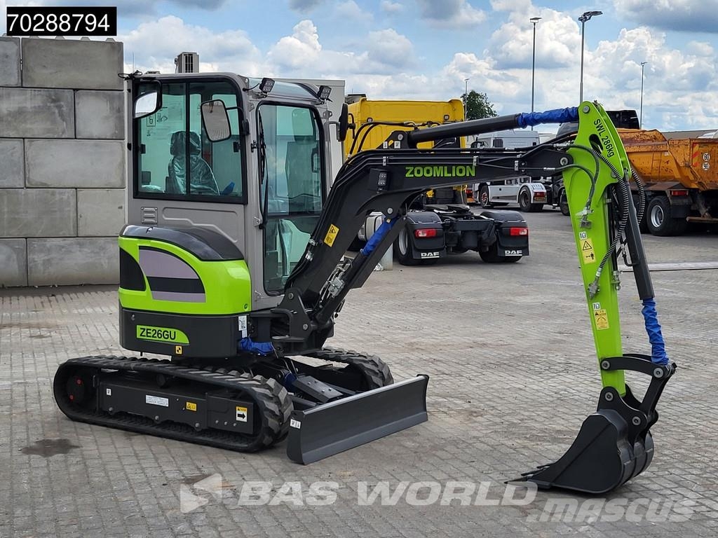 Zoomlion ZE26 GU FACTORY WARRANTY – CE CERTIFIED - KUBOTA E Miniexcavadoras