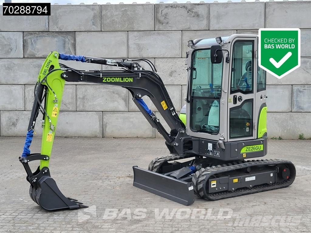 Zoomlion ZE26 GU FACTORY WARRANTY – CE CERTIFIED - KUBOTA E Miniexcavadoras