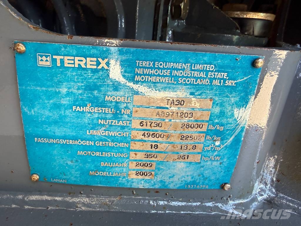 Terex TA30 GEN7 6x6 Dumper ZSA Midjestyrd dumper