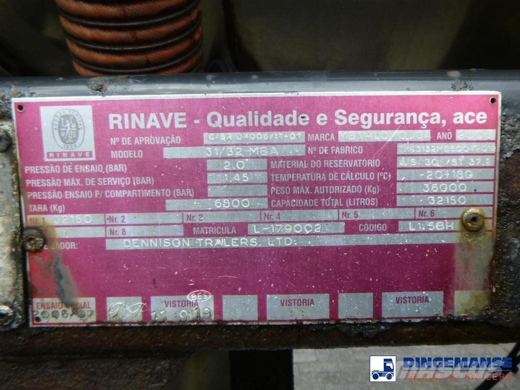 Metalovouga Bitumen tank inox 32 m3 / 1 comp + pump Tankauflieger