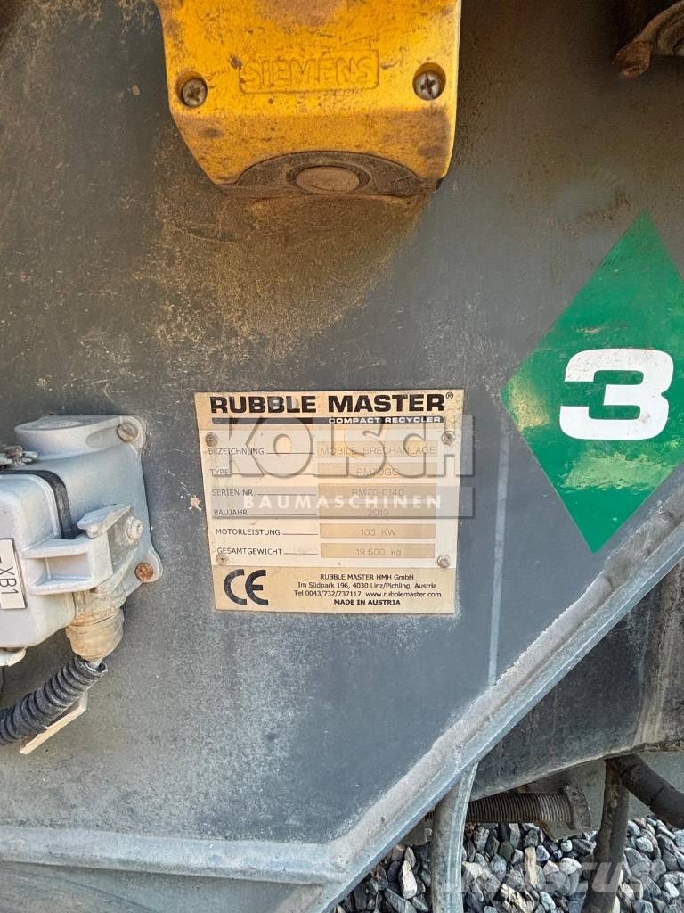Rubble Master RM 70 GO Μηχανές κοσκινίσματος