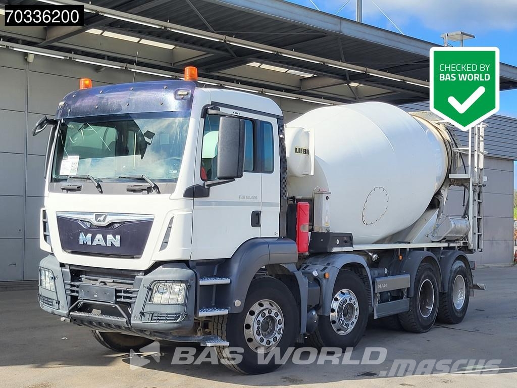 MAN TGS 32.420 TGS 8X4 Liebherr 9m3 Mixer Full Steel E Betonmixers en pompen