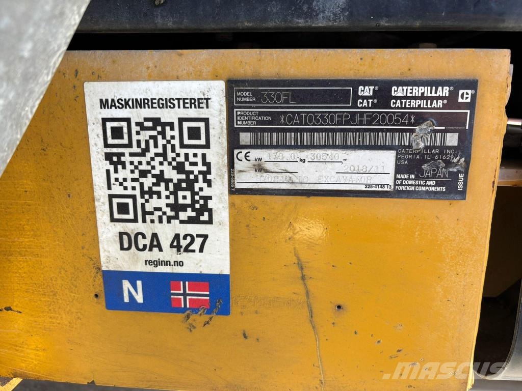 CAT 330 FL AC / CENTRAL LUBRICATION / S70 oilquick Гусеничні екскаватори