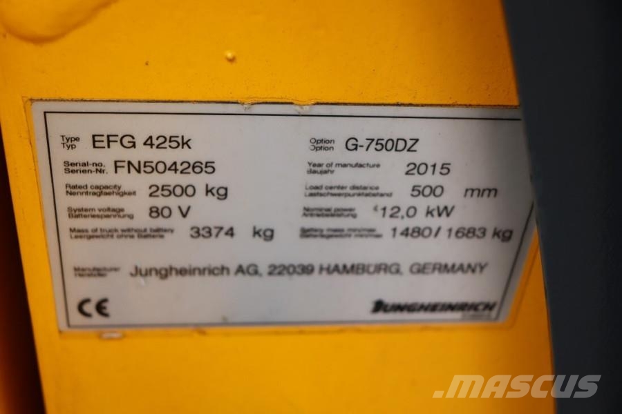 Jungheinrich EFG425K Valid inspection, *Guarantee! Electric, Li Дизельні навантажувачі