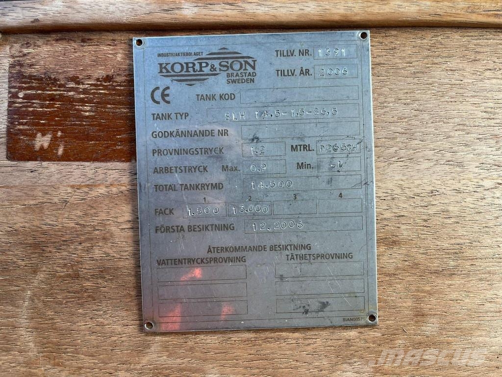 Scania R 124 6x2*4 TANK 1500 I + 13000 l / VACUUM Moro PM Paine-/imuautot