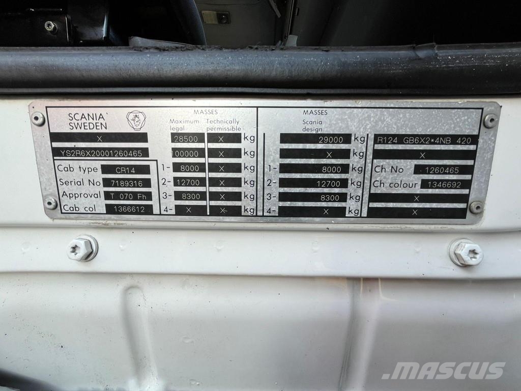 Scania R 124 6x2*4 TANK 1500 I + 13000 l / VACUUM Moro PM Paine-/imuautot