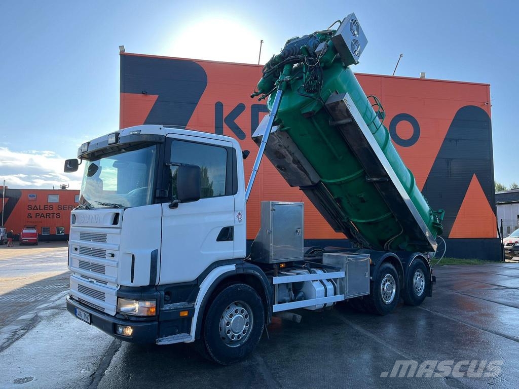 Scania R 124 6x2*4 TANK 1500 I + 13000 l / VACUUM Moro PM Paine-/imuautot