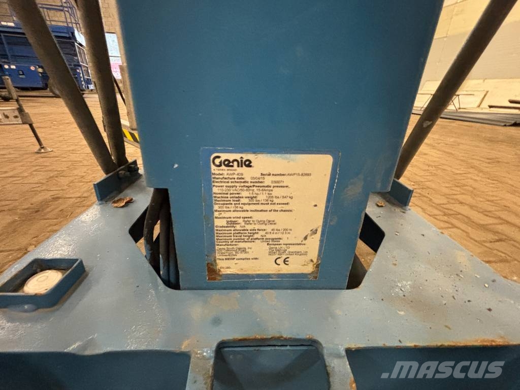 Genie AWP 40 S 14 meter mastlift Genie AWP 40s Vertical mast lifts