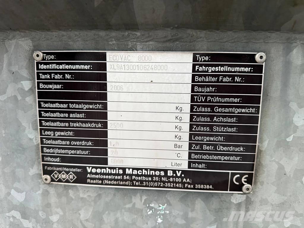 Veenhuis ecovac 8000 Vacuumtank Giertank Bemester Bouwlandi Cisterne za djubrivo