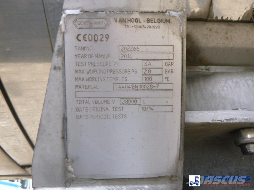 Van Hool Food tank inox 28 m3 / 1 comp Semirremolques cisterna
